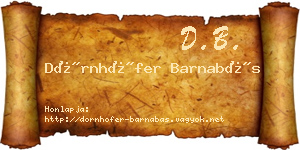 Dörnhöfer Barnabás névjegykártya