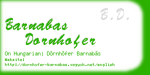 barnabas dornhofer business card