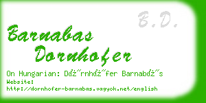 barnabas dornhofer business card